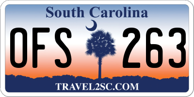 SC license plate OFS263