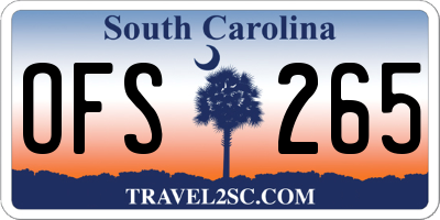 SC license plate OFS265