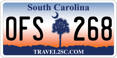 SC license plate OFS268