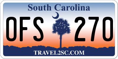 SC license plate OFS270