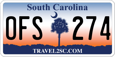 SC license plate OFS274