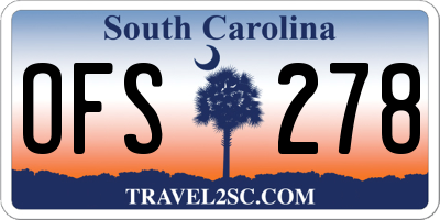 SC license plate OFS278