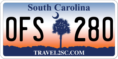 SC license plate OFS280