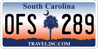 SC license plate OFS289