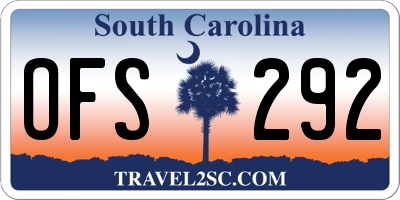 SC license plate OFS292