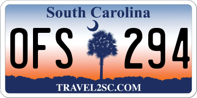 SC license plate OFS294
