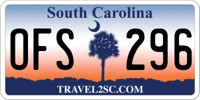 SC license plate OFS296