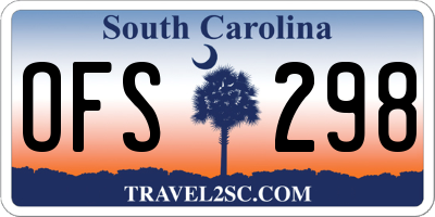 SC license plate OFS298