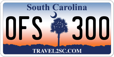 SC license plate OFS300