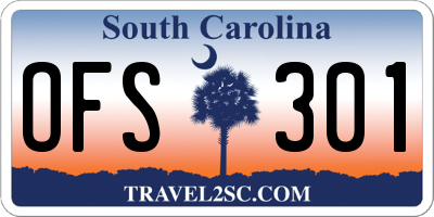 SC license plate OFS301