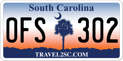 SC license plate OFS302