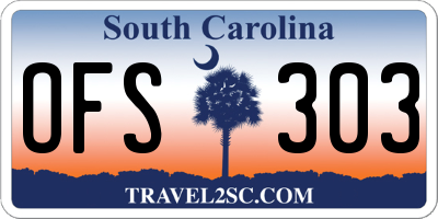 SC license plate OFS303