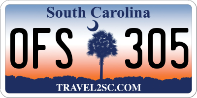 SC license plate OFS305