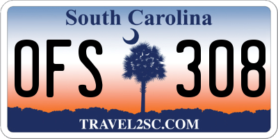 SC license plate OFS308