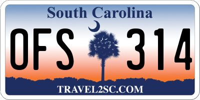 SC license plate OFS314