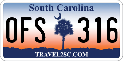 SC license plate OFS316