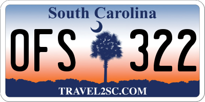 SC license plate OFS322