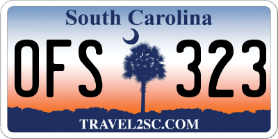 SC license plate OFS323