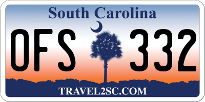 SC license plate OFS332