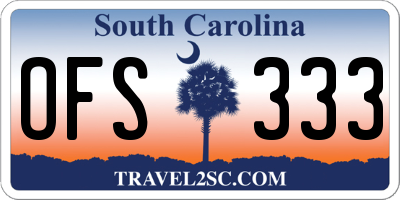 SC license plate OFS333
