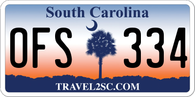 SC license plate OFS334