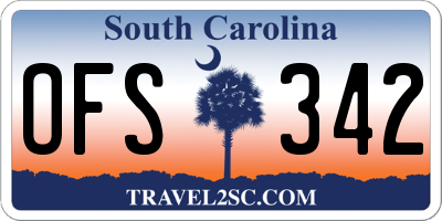 SC license plate OFS342