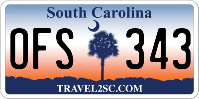 SC license plate OFS343