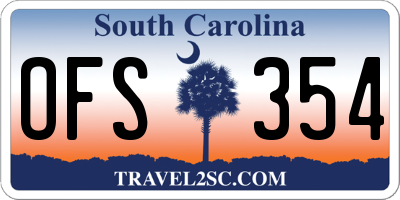 SC license plate OFS354