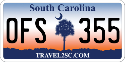 SC license plate OFS355