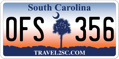 SC license plate OFS356