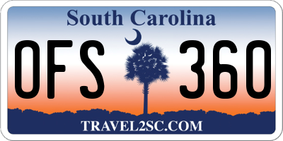 SC license plate OFS360