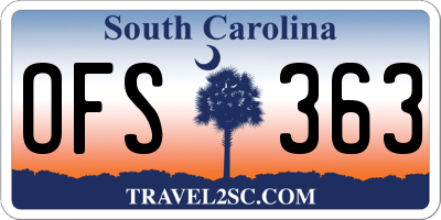 SC license plate OFS363