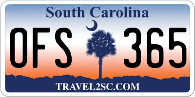SC license plate OFS365