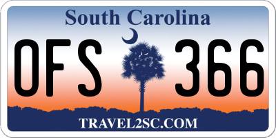 SC license plate OFS366