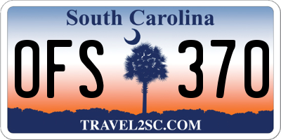 SC license plate OFS370