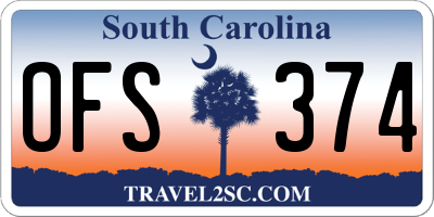 SC license plate OFS374