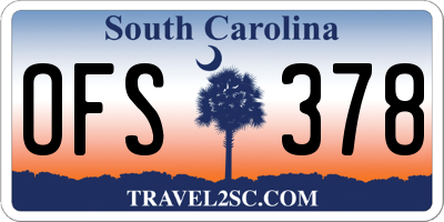 SC license plate OFS378