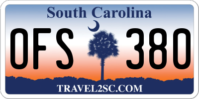 SC license plate OFS380