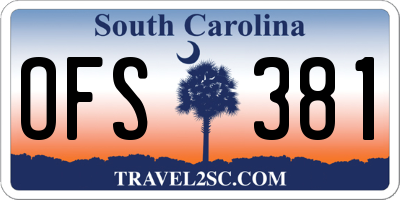 SC license plate OFS381