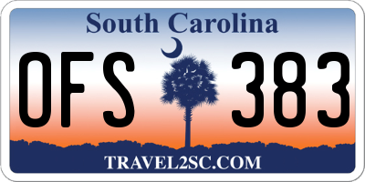SC license plate OFS383