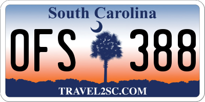 SC license plate OFS388
