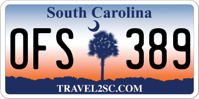 SC license plate OFS389