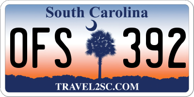 SC license plate OFS392