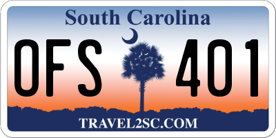 SC license plate OFS401