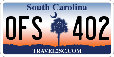 SC license plate OFS402