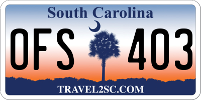 SC license plate OFS403