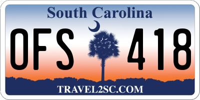 SC license plate OFS418
