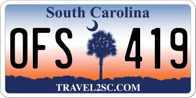 SC license plate OFS419