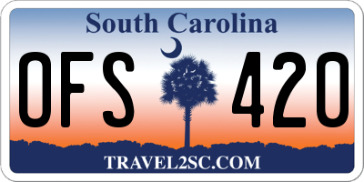 SC license plate OFS420