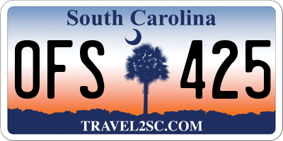 SC license plate OFS425